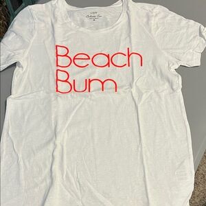 J. Crew Factory White Tee with Red Print